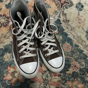 Converse Platform High-Top Sneakers in Brown and White